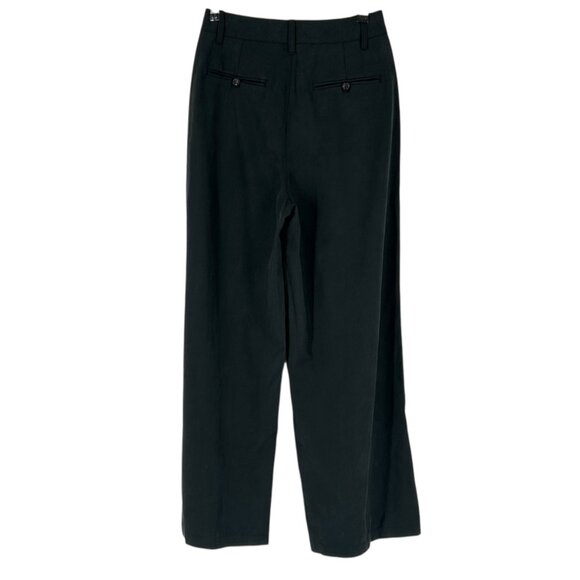 NWT Madewell The Harlow Wide-Leg Linen Blend Pant in True Black - Picture 4 of 8